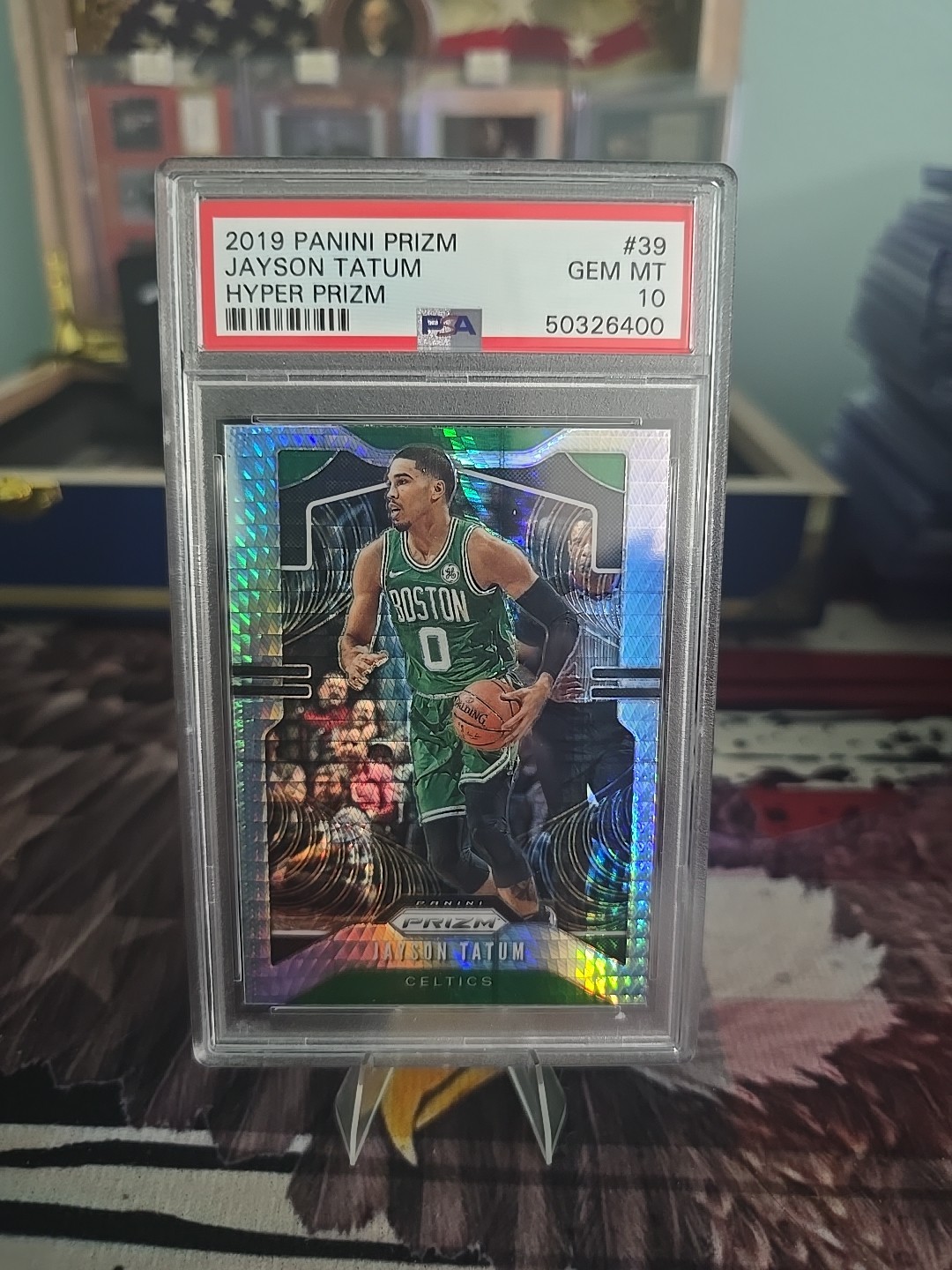2019 Panini Prizm Jayson Tatum Hyper  Prizm PSA 10