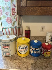 Vintage Nesting Advertising Canisters Tins Pillsbury J L Clark Rockford Il USA