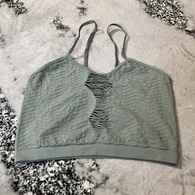 Buckle BKE Laser Cut Bralette Womens Size XS S Wrought Iron Textured Stretch