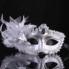 Dance Party Diamond Venetian Mask Feather Flower Wedding Carnival Lady Mask
