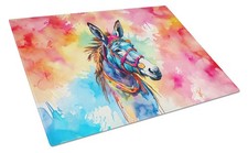 Caroline's Treasures Hippie Animal Donkey Glass Cutting Board DAC3977LCB