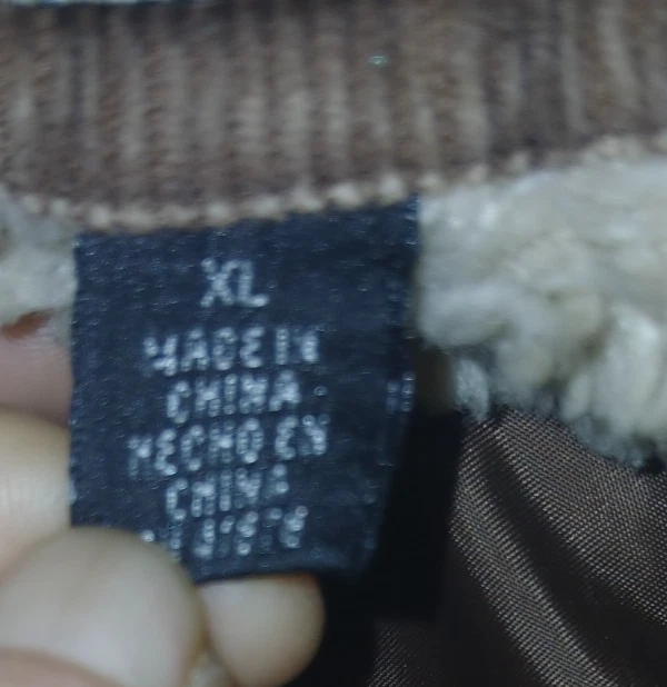 Chaqueta Big Chill Marrón Pana Y2K VNG con Piel Sintética Para Mujer Talla XL Foto 4 de 4