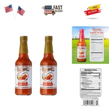 Hot Habanero Pepper Sauce, 10 oz – Authentic Belizean Hot Sauce with Fresh Re...