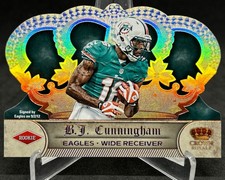 2012 Panini Crown Royale B.J. Cunningham #155 Die cut Silver Holo Foil RC Eagles