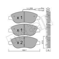 Metelli BremsbeläGe BremsklöTze Vorne FüR Alfa Romeo Mito 955 1.4 Turbo Multiair