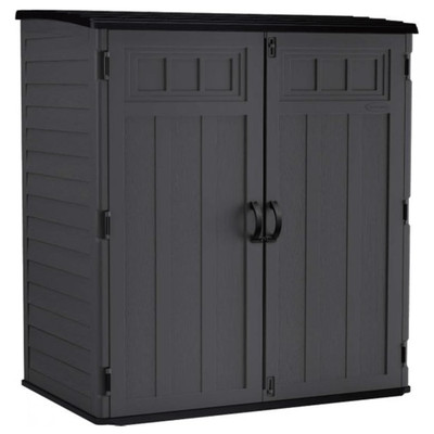Suncast 106 Cubic Foot Extra Large Vertical Shed Storage for Patio, Peppercorn
