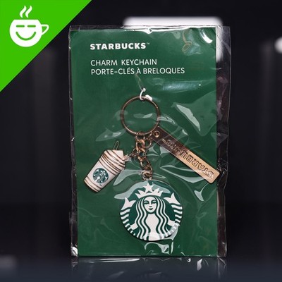 » STARBUCKS » Charm Keychain Schlüsselanhänger « NEU » Cold Cup Logo Schriftzug