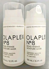 (2) OLAPLEX  No. 8 Bond Intense Moisture Masks 2 x 3.3 oz /100 mL - FRESH