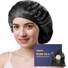Kaome 100 Mulberry Silk Bonnet for Sleeping Women, 22 Momme Double Layer Sil...