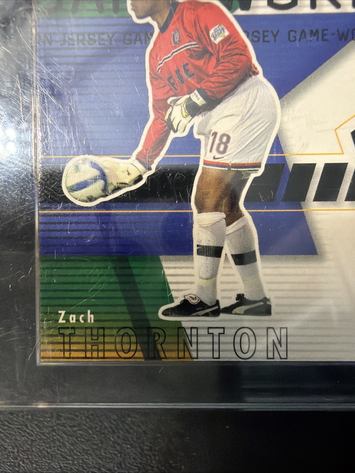 2000 Upper Deck MLS Match Game Worn Jersey Relic Zach Thornton 236/250 M/NM view 3
