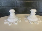 westmoreland milk glass candlestick holders vintage