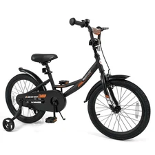 18 Inch Kids Bike w/Training Wheels Dual Brakes Adjustable Seat Handlebar Height