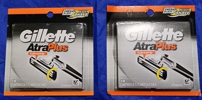 SET of 2 Gillette Atra Plus Lubrastrip Razor Blade Cartridges 10ct  (20 Total)