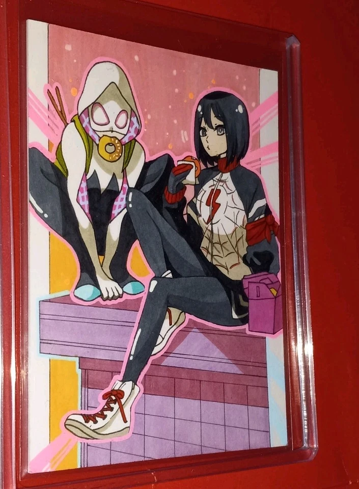 2023 Masterpiece Stuido MARVEL Original Sketch Cards 1/1 GWEN GHOST-SPIDER SILK - Image 3 of 4