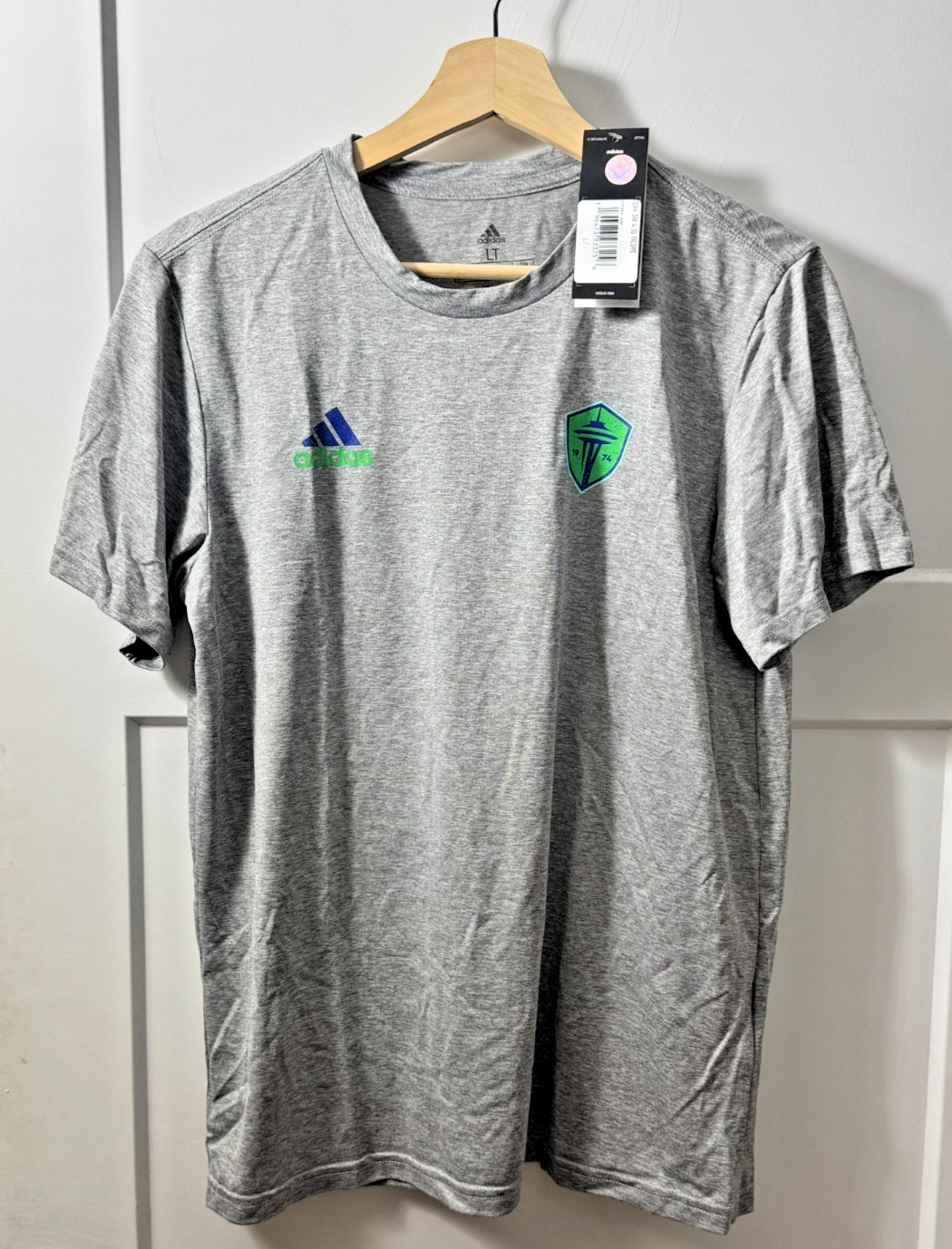 NWT Adidas Seattle Sounders Major League Pregame Size: LT Gray