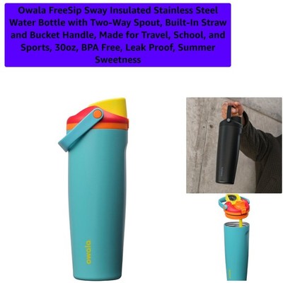 FreeSip Sway 30oz Insulated Stainless Steel Water Bottle - Summer Sweetness