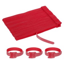 100Pcs 8 Inch Reusable Cable Ties Fastening Hook and Loop Straps Red