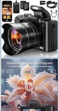 88MP 8K Digital SLR Camera Wi-Fi Touchscreen Autofocus HDMI Black 3.2in