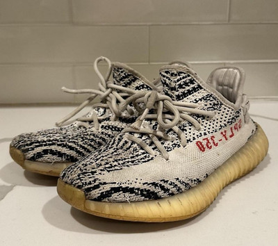 adidas Yeezy Boost 350 V2 Zebra White/Black/Red Low Top Lace-Up Sneakers