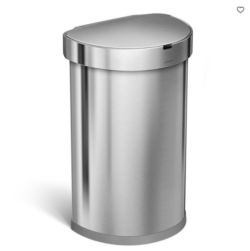 sim.ple.human 45L Semi-Round Sensor Trash Can 