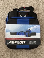 Athalon Deluxe Ski Bag 74  and Boot Bag Shoe Up-To 13  -Water Resistant 2-Piece