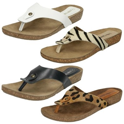 Damen Leder Kollektion Freizeit Zehenstegsandalen