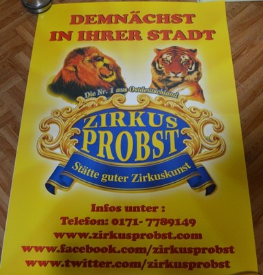 ZIRKUS PROBST PLAKAT  NEU 60x82cm