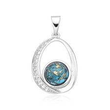 Türkis-Mosaik-Sterling-Silber-Anhänger