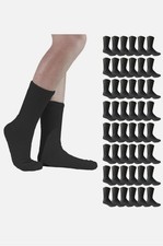 12 Pairs Men’s Black Crew Socks Cotton Athletic Work Casual Size 9-11 & 10-13