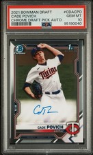 2021 Bowman Draft - Chrome Draft Pick Autographs Cade Povich #CDA-CPO (AU, RC)