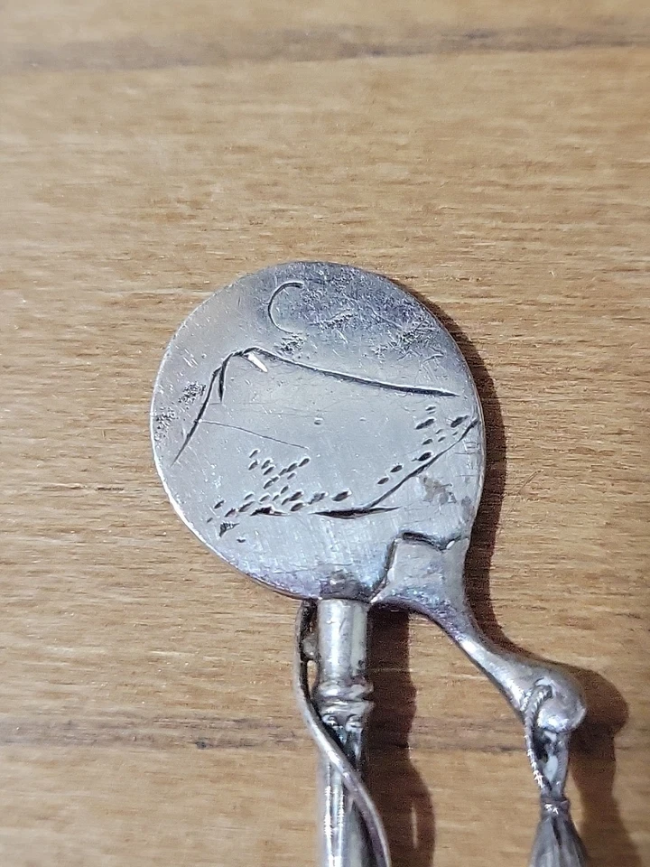 Cuchara de plata japonesa antigua rara del siglo XIX S.M. Sadajiro Musashiya Yokohama Japón Foto 2 de 4