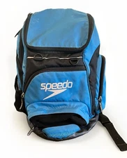 Speedo Teamster Backpack 25L Blue Waterproof Wet Compartment Swim