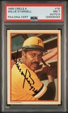 1985 Topps Circle K Willie Stargell SIGNED #16 PSA/DNA 7 AUTO 9 DUAL GRADE HOF