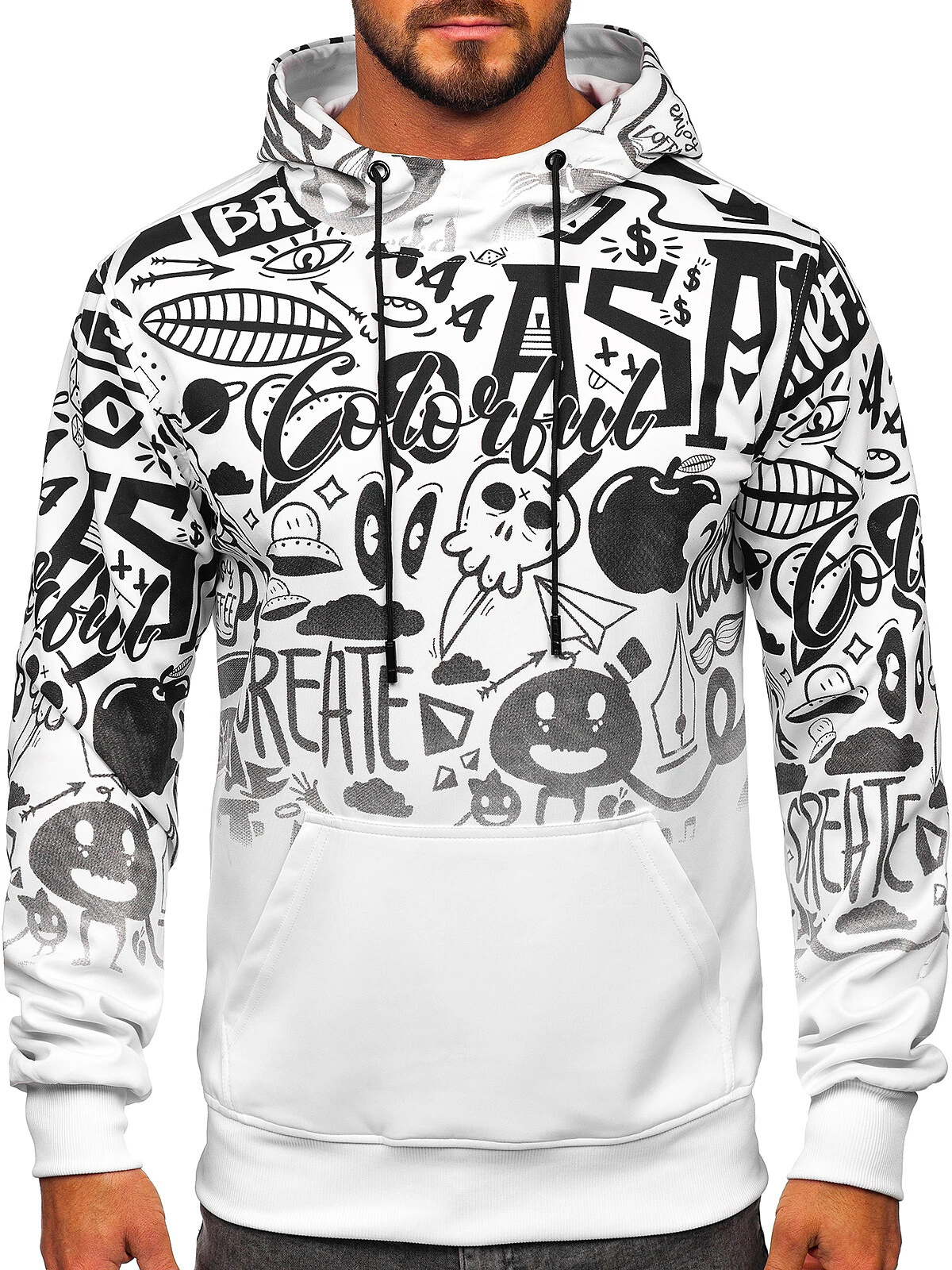 SACAI Felpa con cappuccio pullover felpa con cappuccio stampa motivo uomo stampa bolof