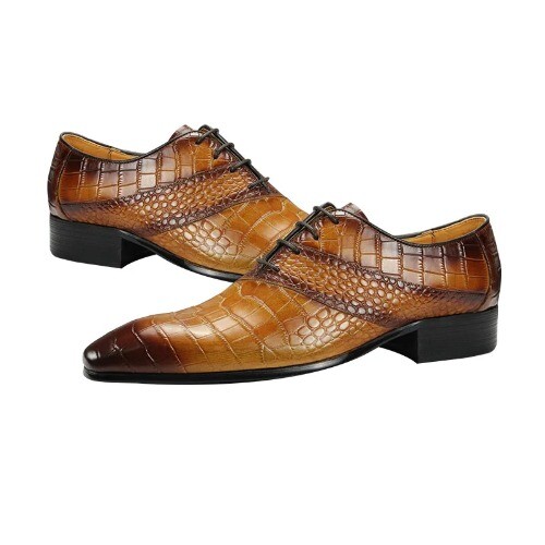 SAOLA Scarpe eleganti Oxford uomo pelle marrone punta derby matrimonio business special