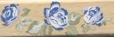 3 Roses Border Design Wood Mount Rubber Stamp Treasures Wood Crafts Scrapbook