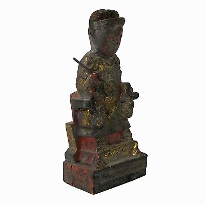 Vintage Chinese Wooden Carved Home Guardian Deity Figure ws1155S Vintage Chinese Wooden Carved Home Guardian Deity Figure ws1155S