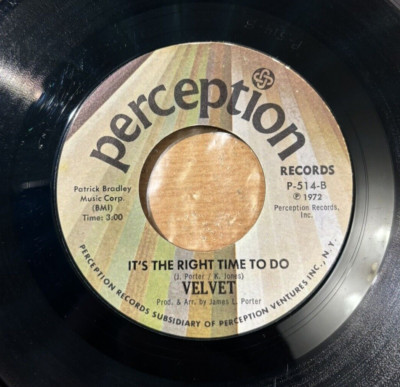 VELVET * GIVE IT UP * RARE US SOUL 7'' SINGLE PERCEPTION P-514 PLAYS GREAT (1972)