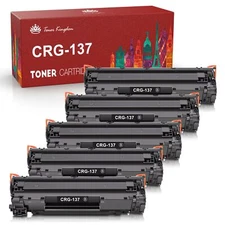 5 Pack CRG137 High Yield Black Toner Cartridge For Canon 137 ImageClass MF232w