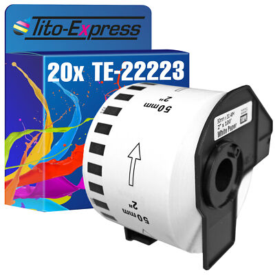 20x Etikett für Brother P-Touch DK-22223 50mmx30.48m QL 1050 QL 1050 N QL 1060 N