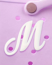 Bogg Bag Letter M Initial Charm White 4  Rubber Beach Tote Bag Hole Accessory