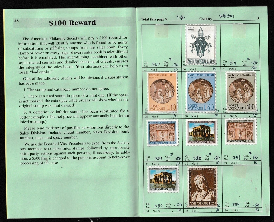 Italy & Vatican 1900's stamps in approval book SCV-74$ - Image 4 of 4