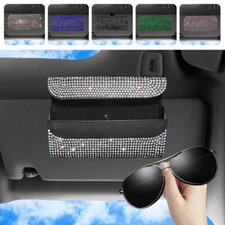 Car Diamond Sunshade Glasses Box Glasses Holder Car Sun Visor Sunglasses Clip