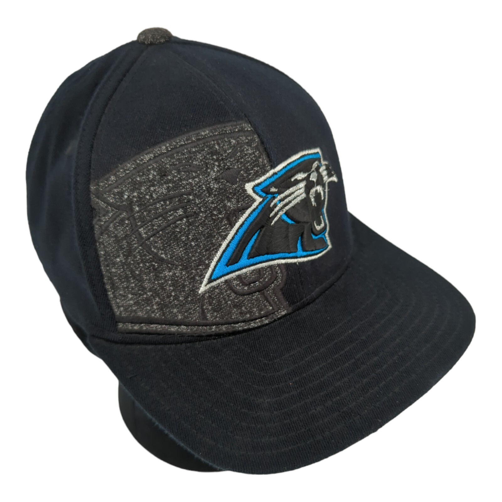 Reebok Carolina Panthers Fitmax 70 Black Fitted Hat S/M On Field Official