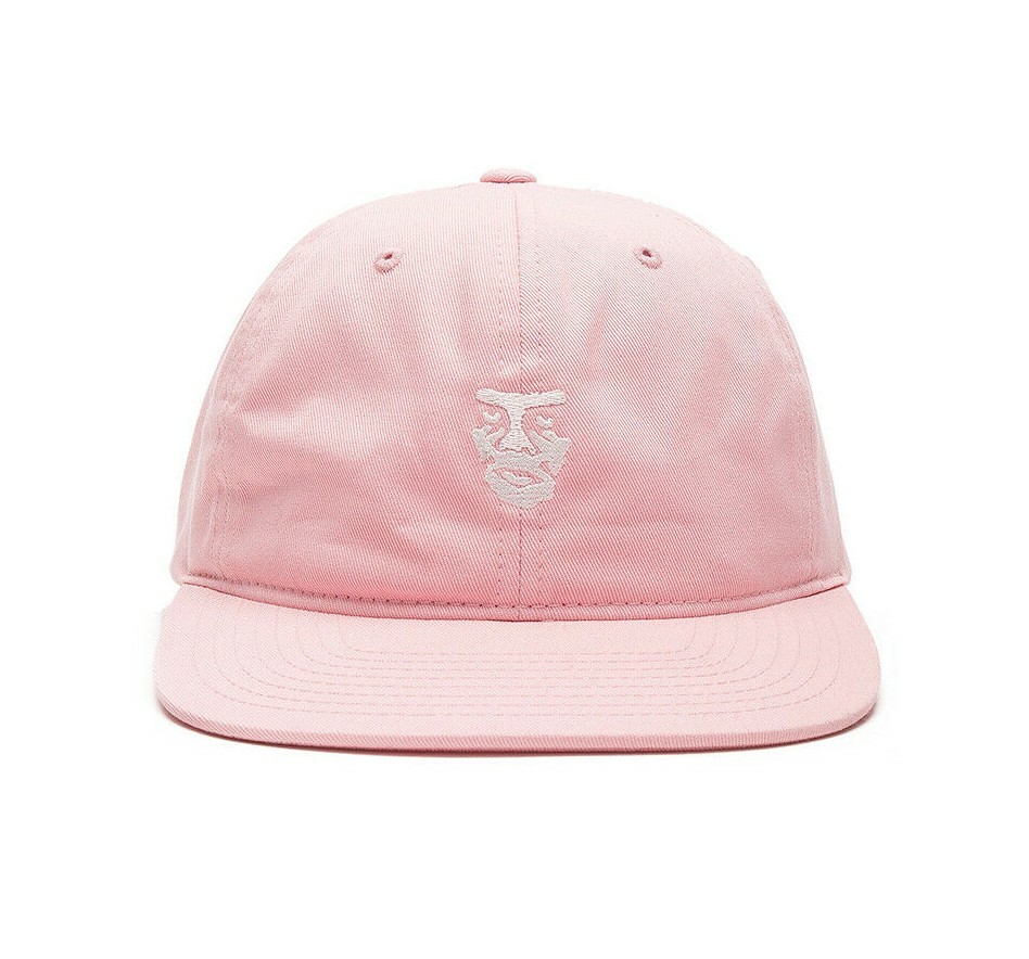 Obey CREEPER FACE 6 PANEL Rose Pink White Embroidered Logo