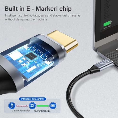 L Shape 100W 5A 4K USB 3.1 Type C Super Charging Data Transfer Cable Fast Charge - Picture 6 of 15