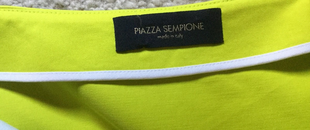 Jupe Piazza Sempione Taille 40 - Coton Élasthanne Lime Et Blanc - Neuf Sans étiquettes