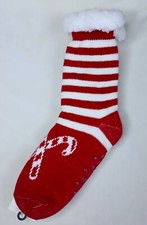 NWT Passage Super Soft Red and White Christmas Candy Cane Slipper Socks