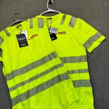 Blaklader LOT OF 2 Hi-Vis T Shirt Mens Large SS Reflective Stripe Egger Logo NEW