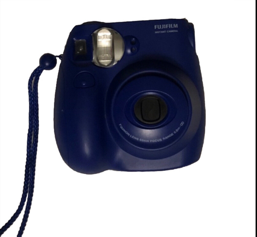Fujifilm instant camera with 60mm Fujinon lens in navy blue-image
